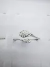 5 Korean version pure copper ring girls' small accessory, simple and ins style fashionable small round bean set ring with adjustable opening Specification image